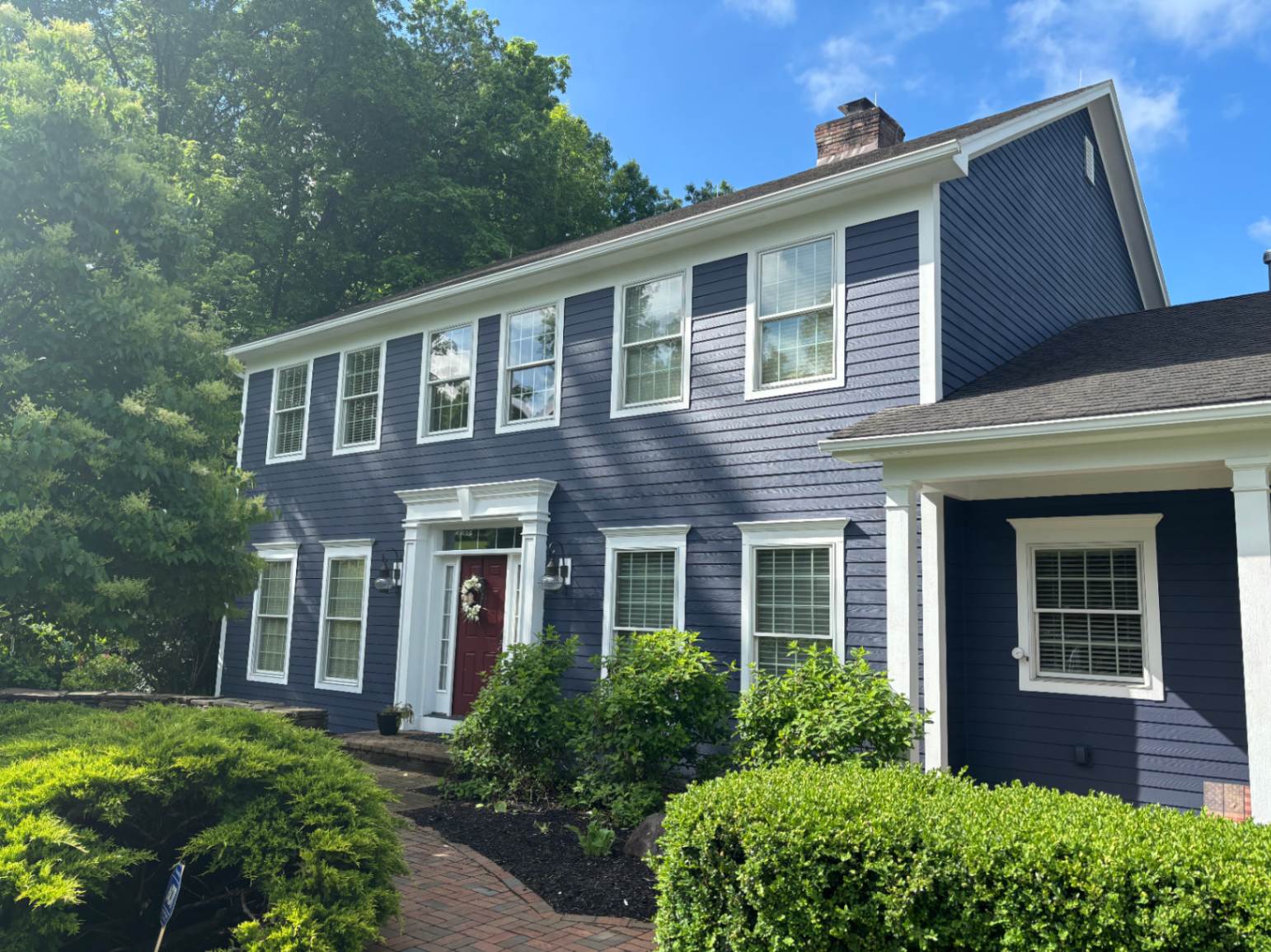 prep work in progress on Pittsford exterior painting project
