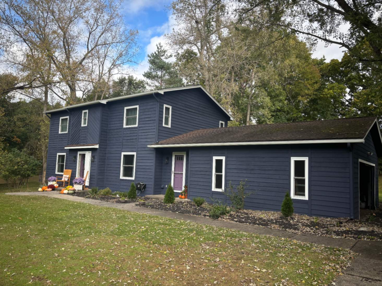 before and after cedar shake exterior painting in Pittsford NY