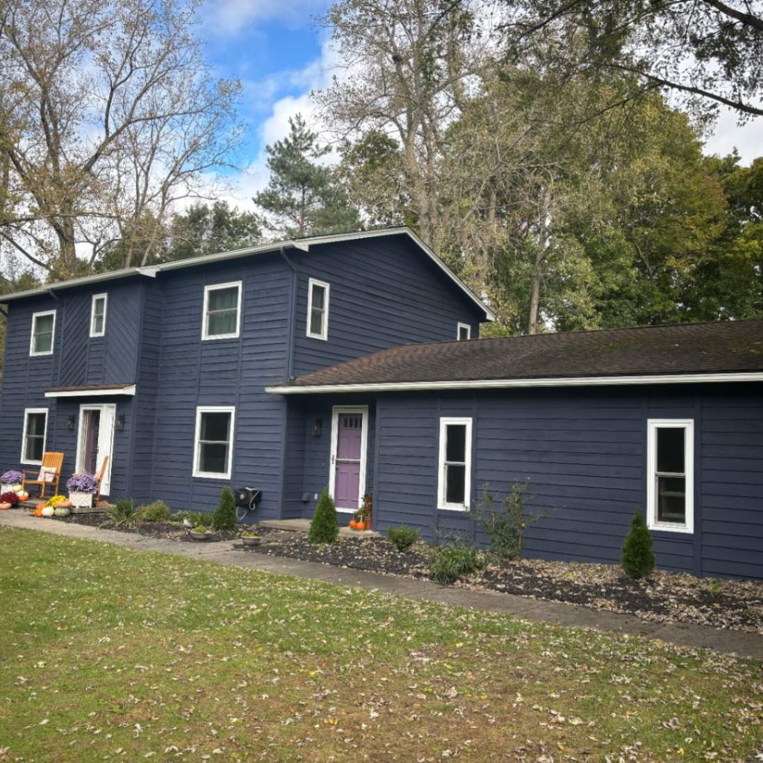 before and after cedar shake exterior painting in Pittsford NY